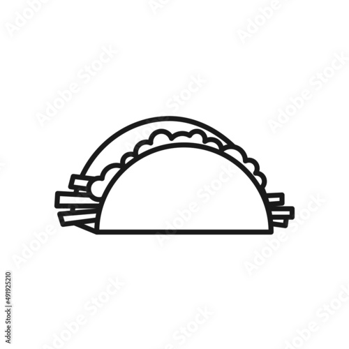 Taco vector illustration in flat style. Taco Mexican food. Traditional taco isolated on white background.
