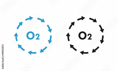 O2 with arrow symbol logo template illustration