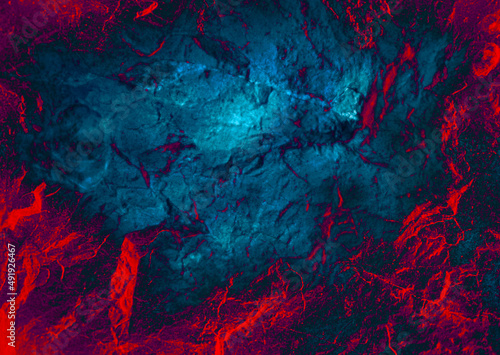 Abstract background. Rock texture. Mysterious stranger wall. Stone background. Lava surface. Stone texture. Fantasy wallpaper. Cosmic sky Galaxy. Gloomy mysterious background