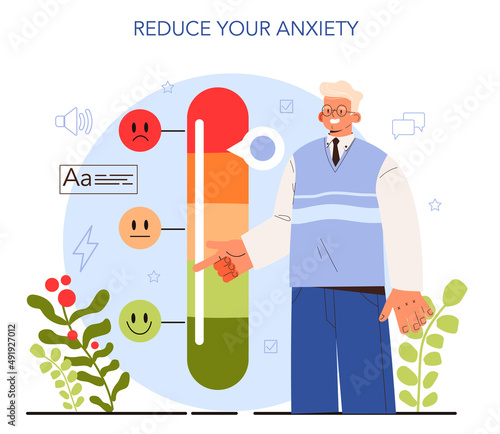 How to manage stress instruction concept. Reduce your anxiety level