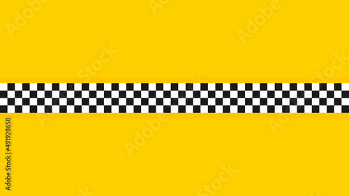 Yellow checkerboard pattern. transport background. Taxi service