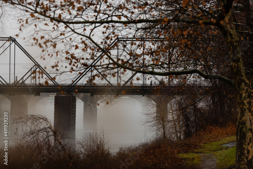 Wallpaper Mural Harrisburg Pennsylvania USA with Fog rolling in across the susquehanna river Torontodigital.ca