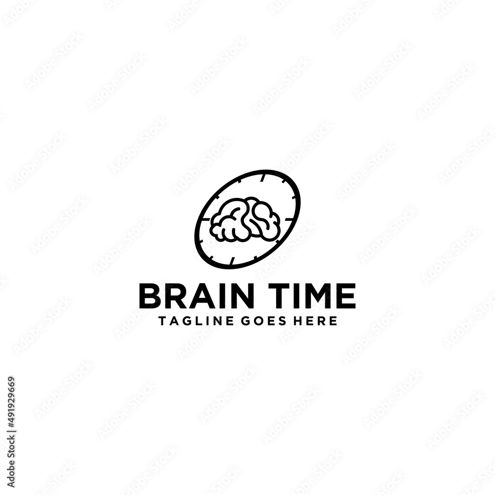 Brain time logo design Brain time logo design