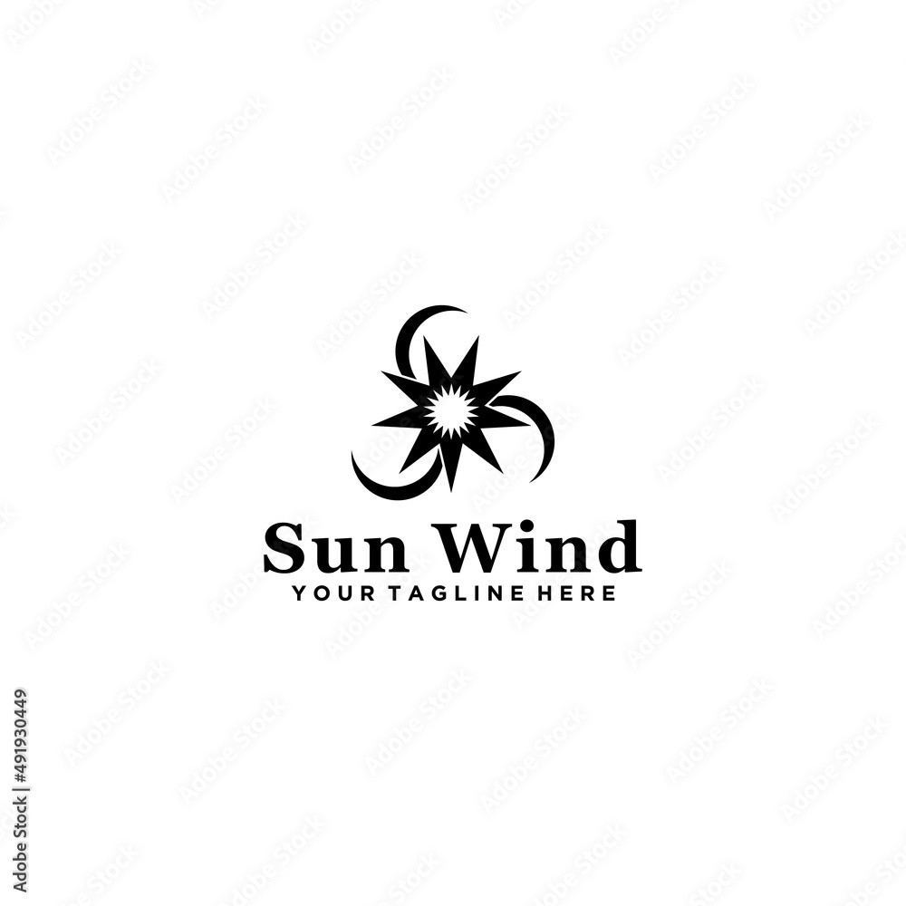 Creative wind and sun logo design Creative wind and sun logo design