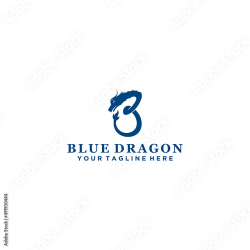 Dragon that forms the letter B logo design