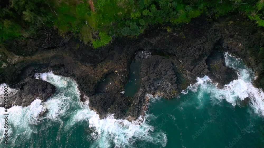 Tide Pool Kauai Hawaii Queens Bath Ariel Drone Tide Pool Kauai Hawaii Queens Bath Ariel Drone