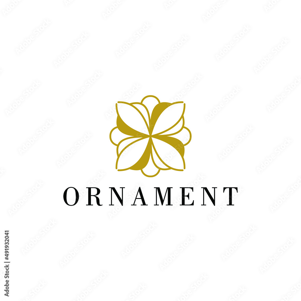 Ornament logo simple suitable for floral design Premium Vector 