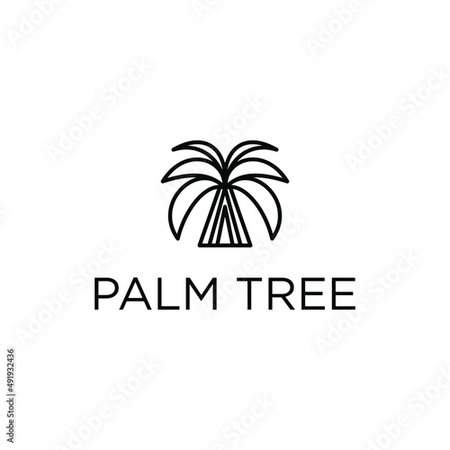 Wallpaper Mural palm and leaf logo design vector line art  Torontodigital.ca
