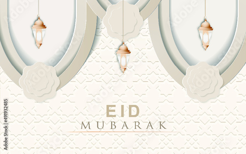 Ramadan Kareem background with ornament pattern Borders frame 