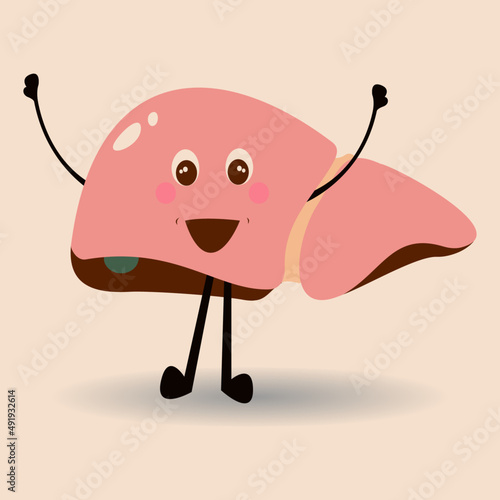 happy healthy liver cartoon