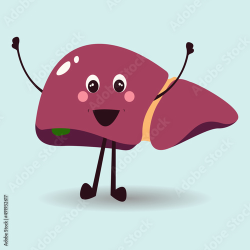 happy healthy liver cartoon
