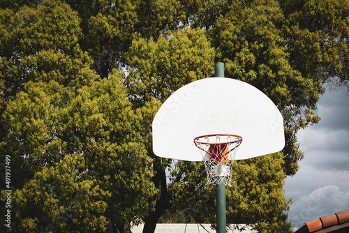 Outdoor basketball hoop at park