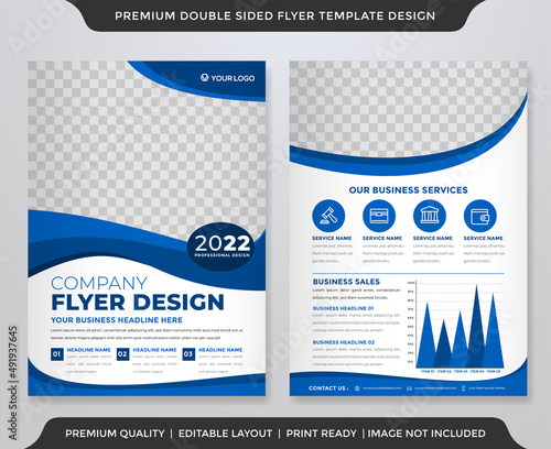 a4 flyer template design with double sided concept and modern layout style use for business presentation and marketing poster