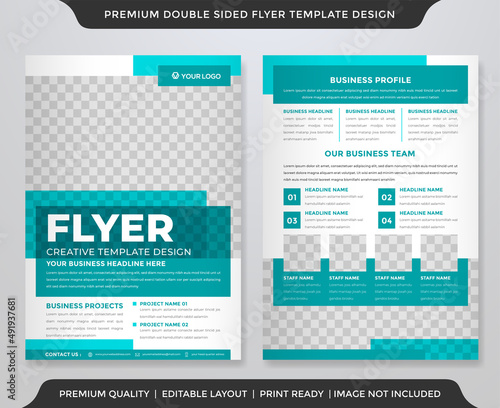 a4 flyer template design with double sided concept and modern layout style use for business presentation and marketing poster