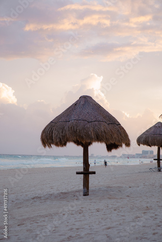 Maxico  cancun. sunset seaside 