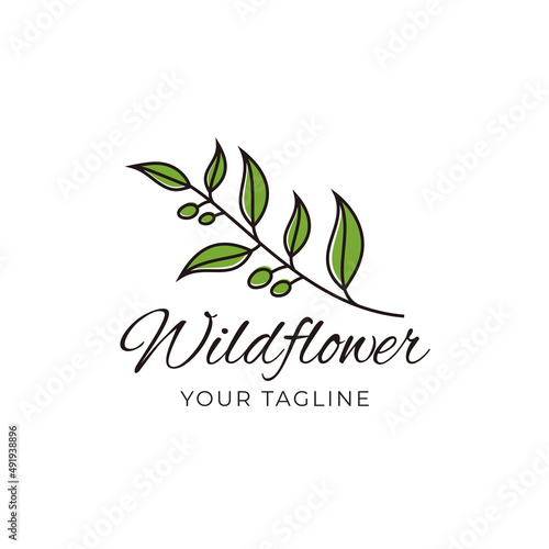 Wild flowers and leaves, Logos for spas and beauty salons, boutiques, organic shops, weddings, florists, interiors, photography, cosmetics. flower element
