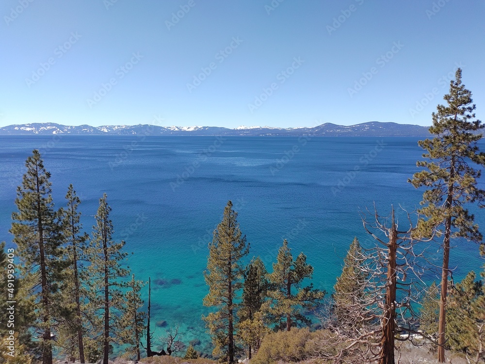 Lake Tahoe on cold and sunny day
