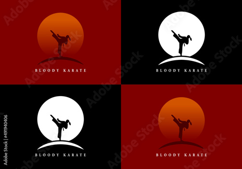 Karate silhouette logo, suitable for a karate college symbol.