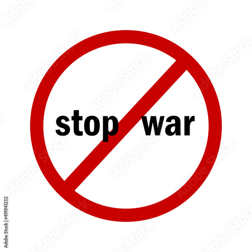 Free Download Red prohibition sign stop war. Peace symbol. No war. Security protection concept. Vector illustration. stock image.  - GFXLoad