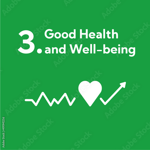 SDGs 3.すべての人に健康と福祉をアイコン（英語表記）　SDGs 3.Good Health and Well-being icon