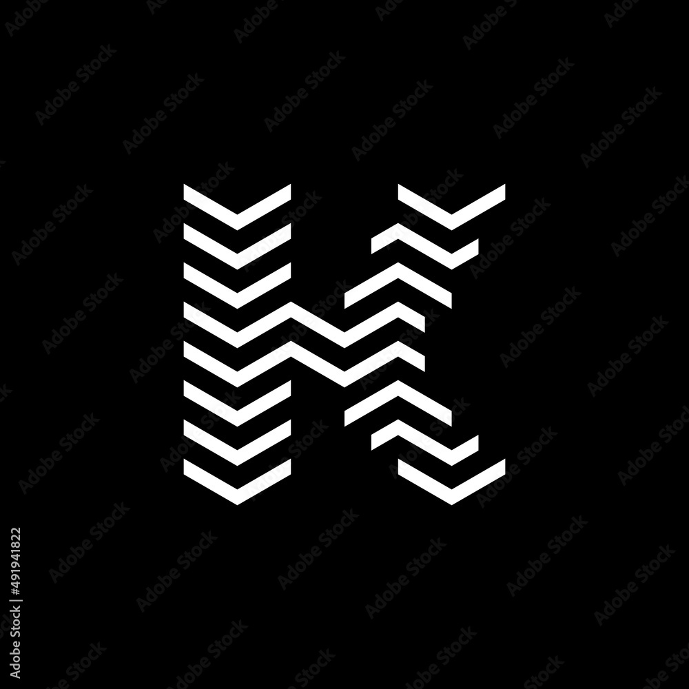 A logo with a combination of Letter K and arrows into one logo that looks modern. A logo with a combination of Letter K and arrows into one logo that looks modern.