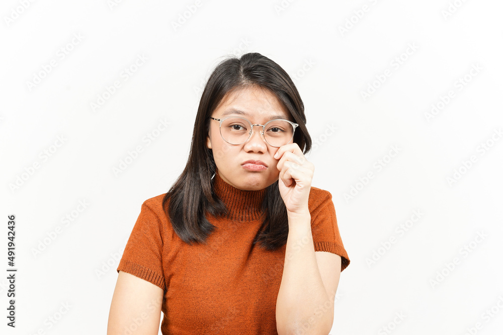 Crying and Sad Face Expression Of Beautiful Asian Woman Isolated On White Background Crying and Sad Face Expression Of Beautiful Asian Woman Isolated On White Background
