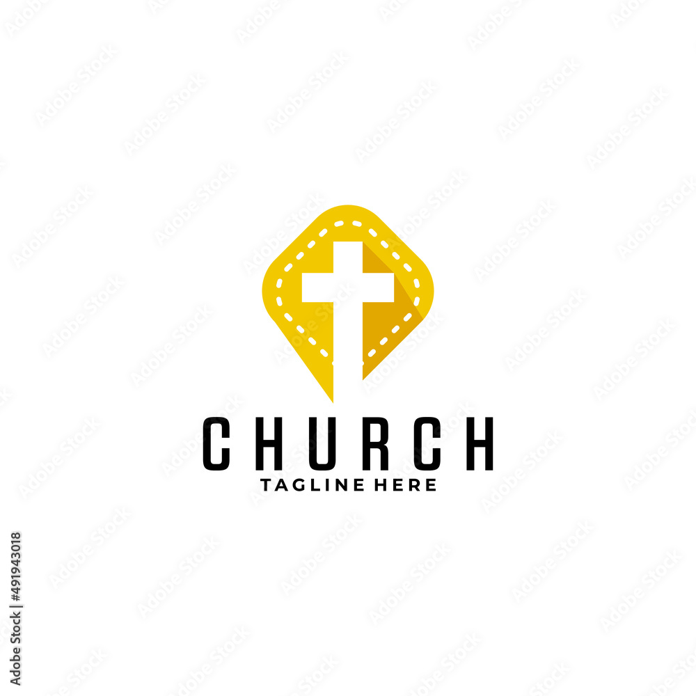 Church logo icon vector illustration concept Church logo icon vector illustration concept