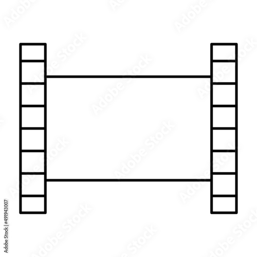 Film on White background. Video recording. Old retro cinema movie strip. Photo frame. Vector illustration. stock image. 