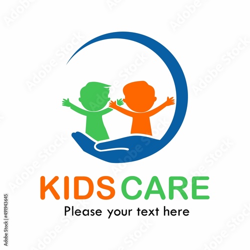 kids care logo template illustration