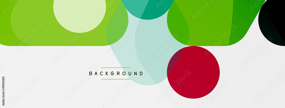 Color bubbles and rounded geometric shapes on white. Vector geometric minimal abstract background for wallpaper, banner, background, landing page Color bubbles and rounded geometric shapes on white. Vector geometric minimal abstract background for wallpaper, banner, background, landing page