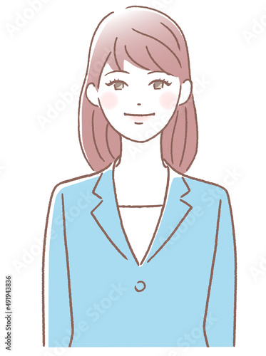 スーツ姿の若い女性
