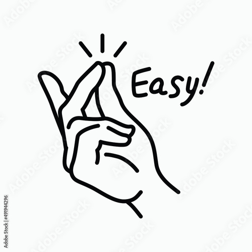 Easy line icon. Simple outline style. Finger snapping hand gesture. Pictogram, snap concept. Vector illustration isolated. EPS 10.