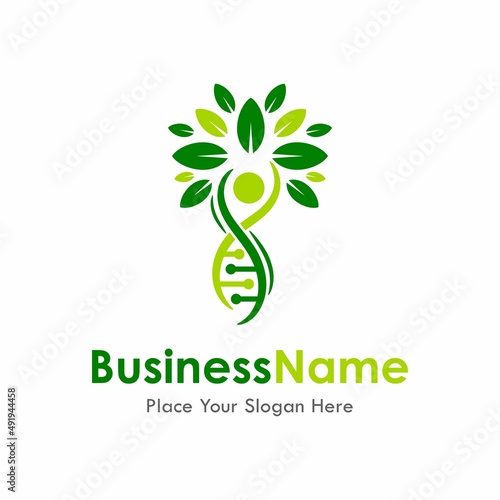 DNA tree vector logo template. Suitable for business, web, health, science and art