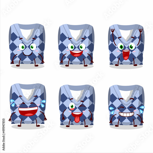 Cartoon character of blue school vest with smile expression