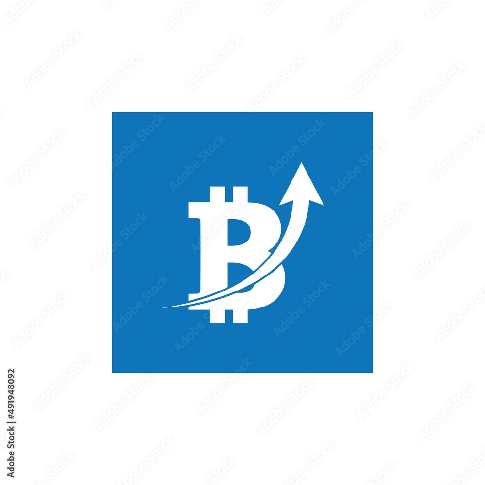 Fototapeta premium bitcoin crypto B letter logo symbol template design illustration vector