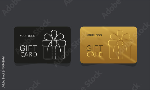 two gift cards, black and gold