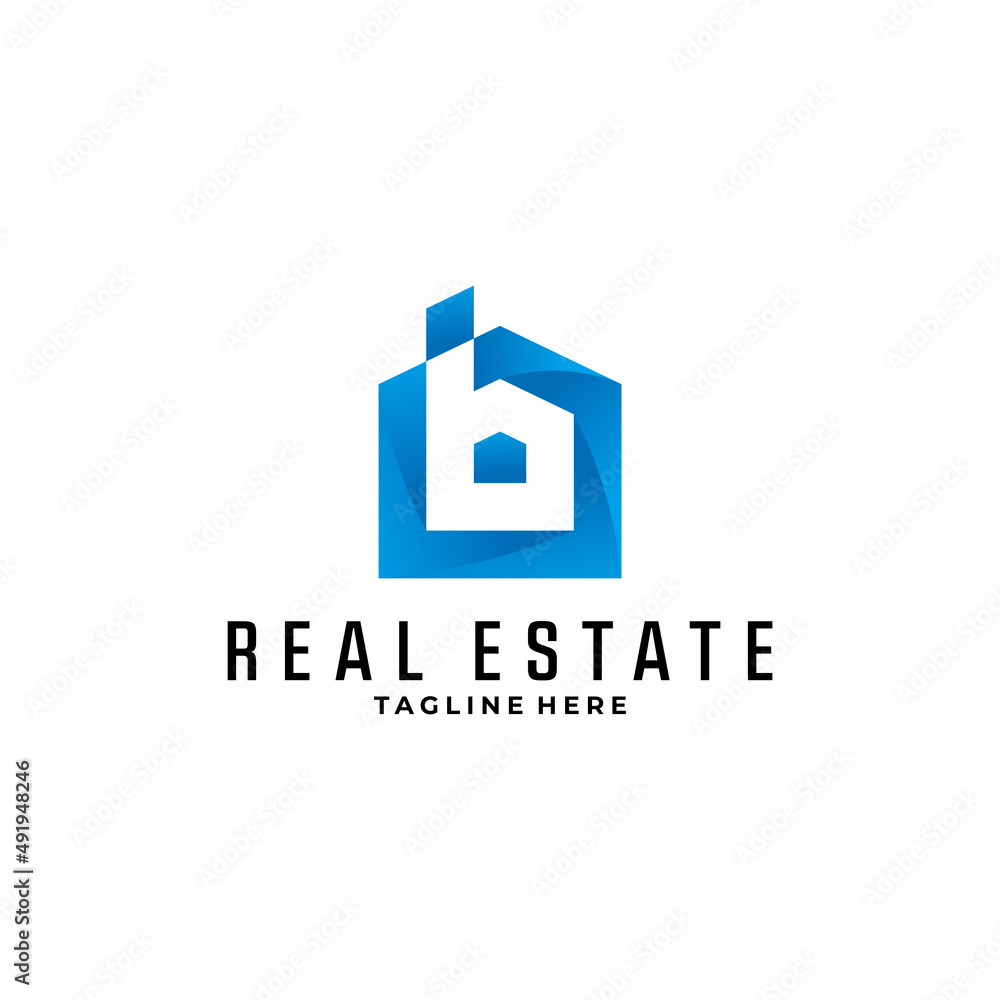 letter B real estate logo concept letter B real estate logo concept
