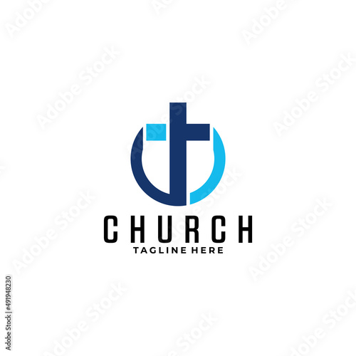 Fotobehang church logo icon vector illustration