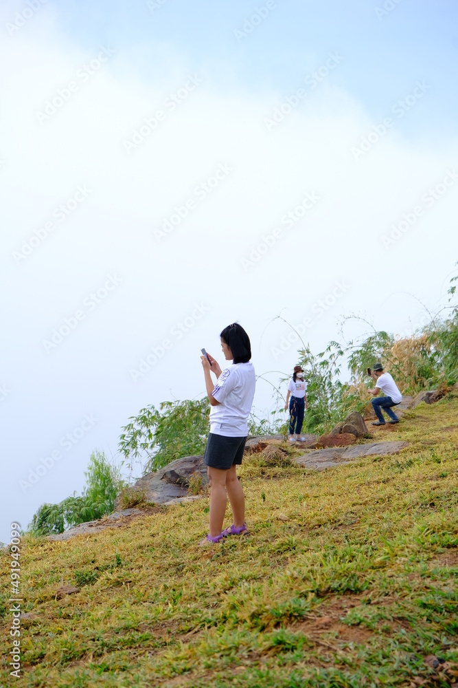 Rest day, camping tent see the beautiful nature