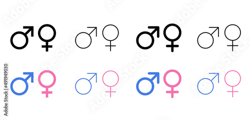 性別のマーク　男性と女性