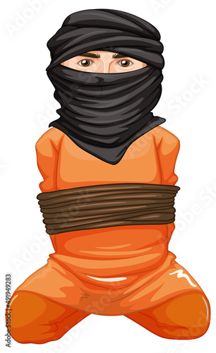 Prisoner wrapped with rope