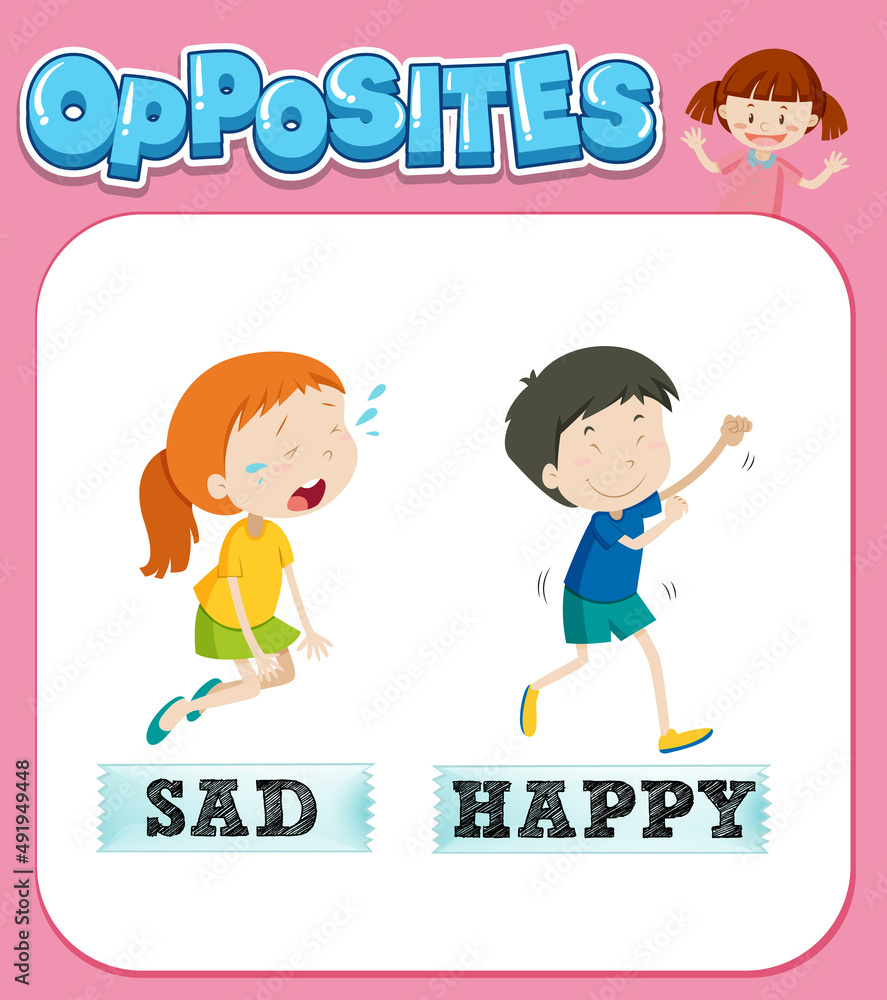 Opposite words for sad and happy Opposite words for sad and happy