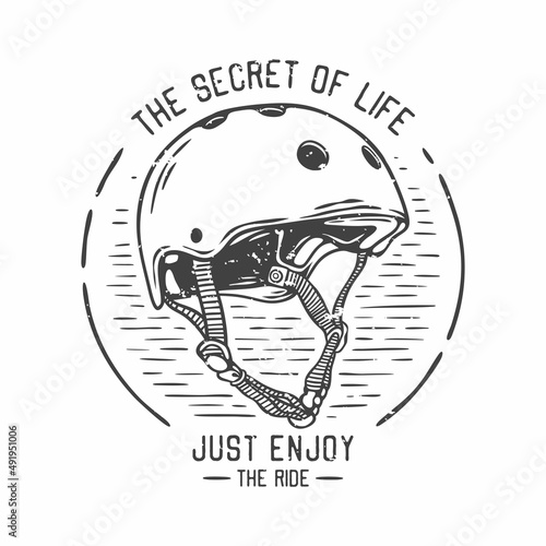 american vintage illustration the secret of life just enjoy the ride for t shirt design