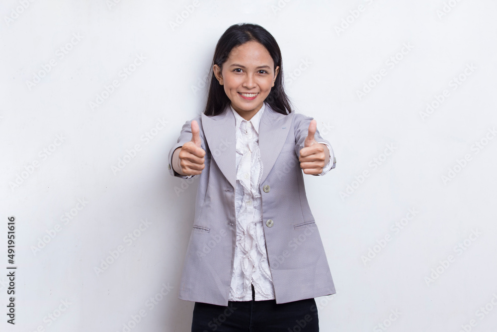 young asian beautiful business woman with ok sign gesture tumb up isolated on white background
young asian beautiful business woman with ok sign gesture tumb up isolated on white background