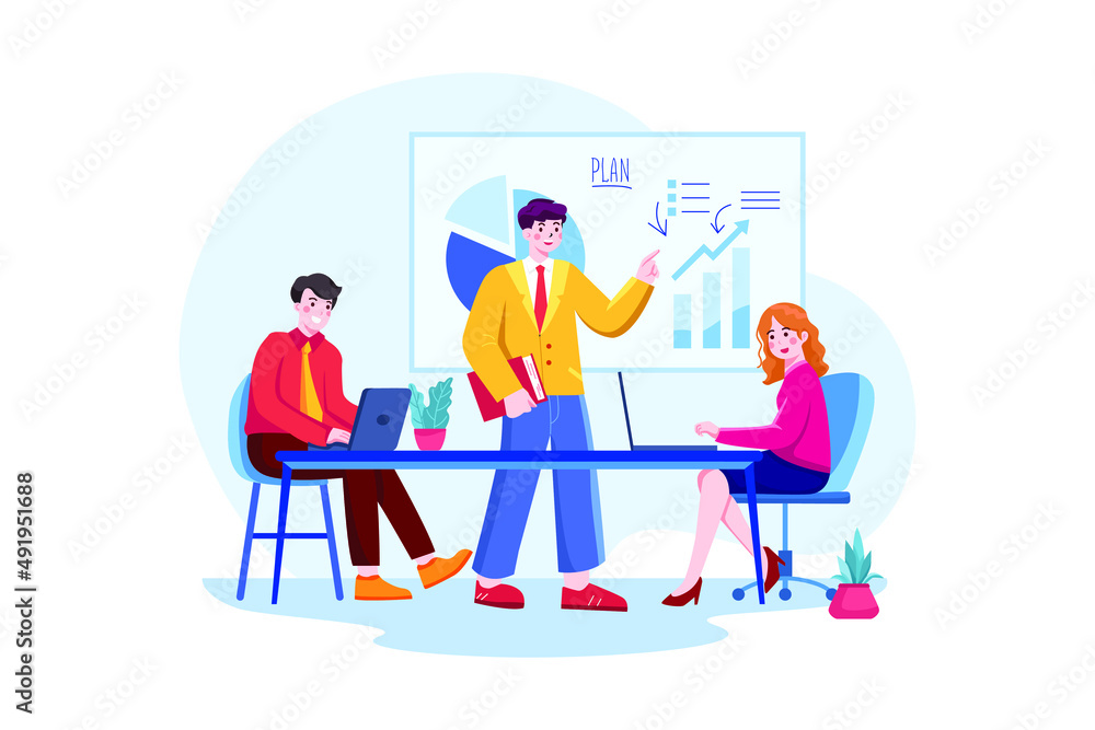 Business Activity Illustration concept. Flat illustration isolated on white background.