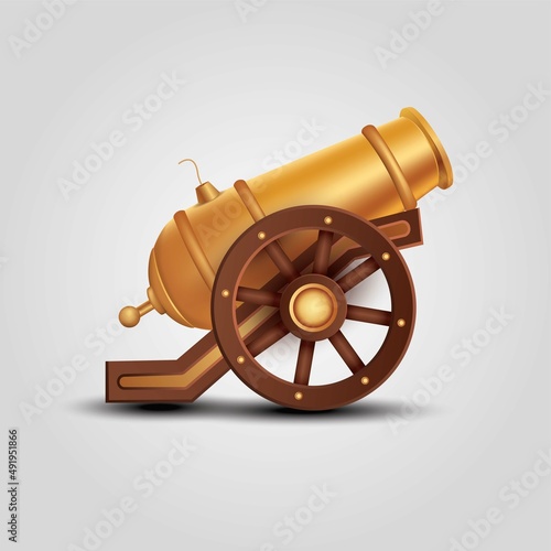 golden artillery design with white background. vector illustration design