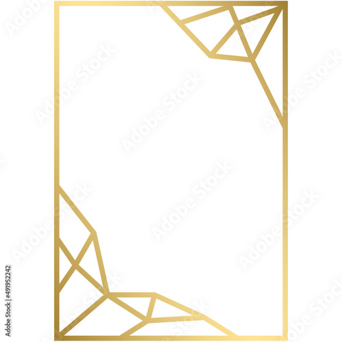Luxury golden geometric rectangle shape frame.