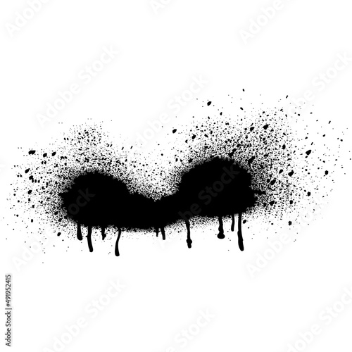 Abstract grungy graffiti black spray paint brush .