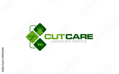 Illustration vector graphic of lawn care, landscape, grass concept logo design template-01