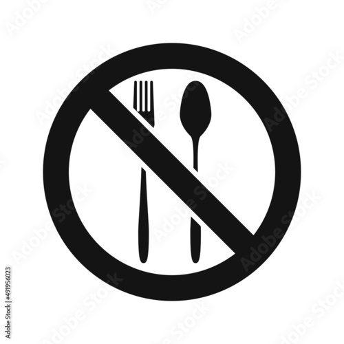 No food icon. No food allowed symbol isolated.